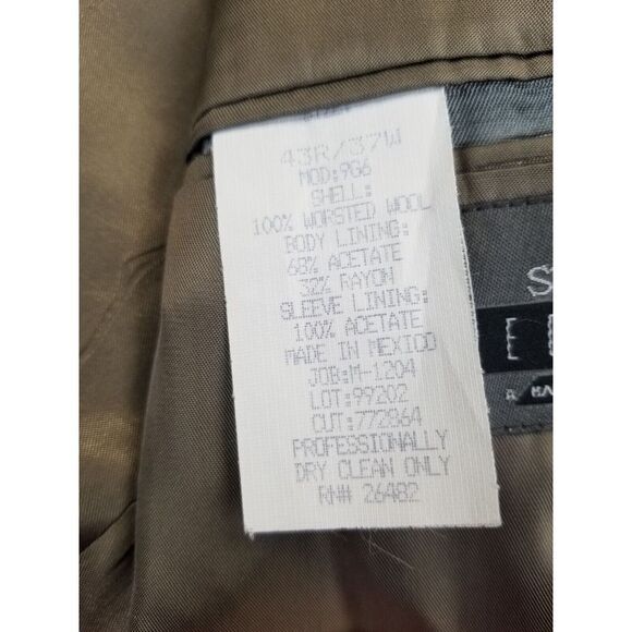 Stafford Blazer Men's 43R Black Executive 100% Wool Jacket Sport Coat Formal - Picture 8 of 9